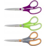 AmazonBasics Multipurpose, Comfort Grip, Titanium Fused, Stainless Steel Office Scissors - Pack of 3