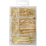 HangDone Nails Assortment 250-Pieces 4 Sizes, Brass Plated