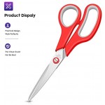 Scissors, Taotree 8" Multipurpose Scissor Bulk Pack of 5, Stainless Steel Sharp Scissors for Office Home General Use, High/Middle School Classroom Class Teacher Student Older Kids Scissors Supplies