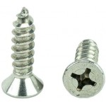 #6 x 1" Flat Head Phillips Sheet Metal Screws Self Tapping,18-8 Stainless Steel, Full Thread, Qty 100 by Bridge Fasteners