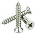 #6 x 1" Flat Head Phillips Sheet Metal Screws Self Tapping,18-8 Stainless Steel, Full Thread, Qty 100 by Bridge Fasteners