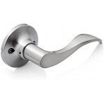 Berlin Modisch Dummy Lever Door Handle [Pack of Two] for Closets with a Satin Nickel Finish, Single Side, Non-Turning with a Door Bumper Wall Protectors